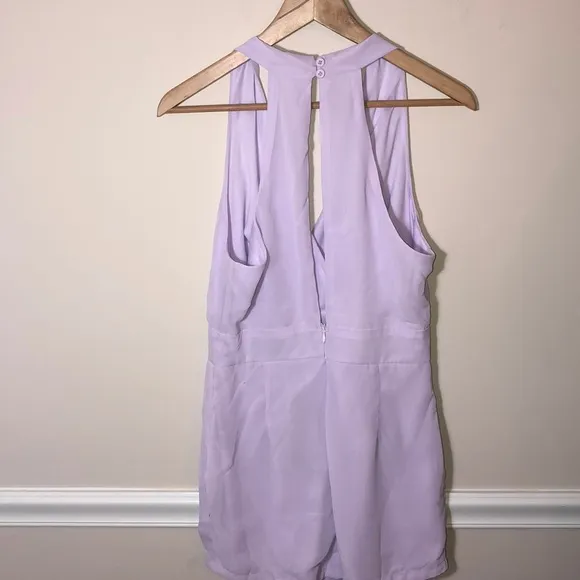 AXParis Purple 12 Halter Chiffon Shorts Romper NEW