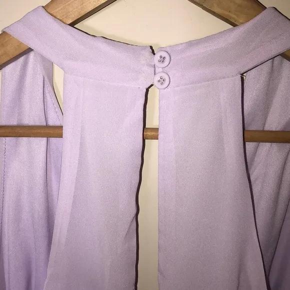 AXParis Purple 12 Halter Chiffon Shorts Romper NEW