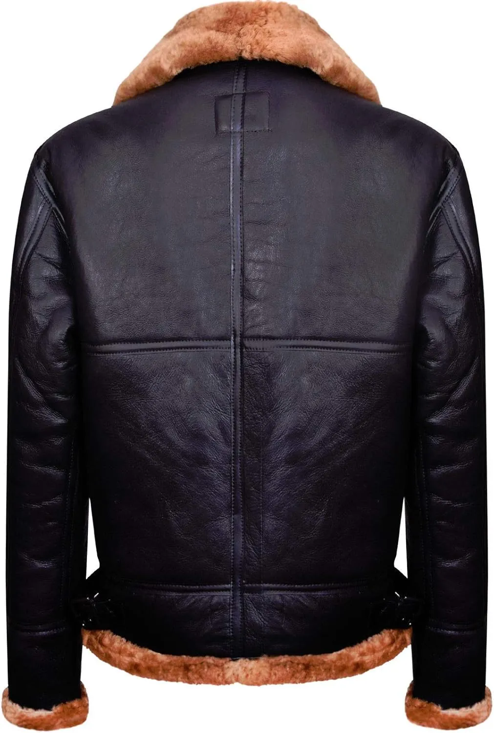 B3 Bomber Pilot Real Leather Jacket Brown Faux Fur Black Leather Jacket SRJ522