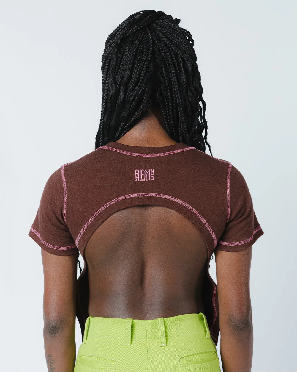 BACKLESS TEE - BROWN/ORANGE