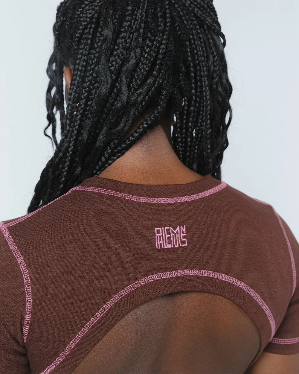 BACKLESS TEE - BROWN/ORANGE