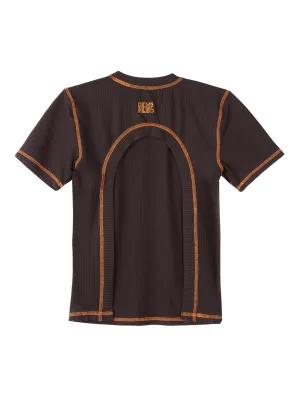 BACKLESS TEE - BROWN/ORANGE