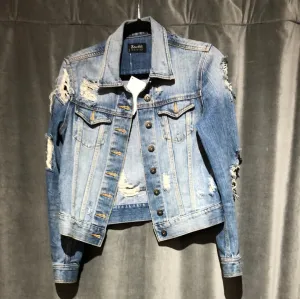 Bardot Denim Lightwash Distressed Jacket