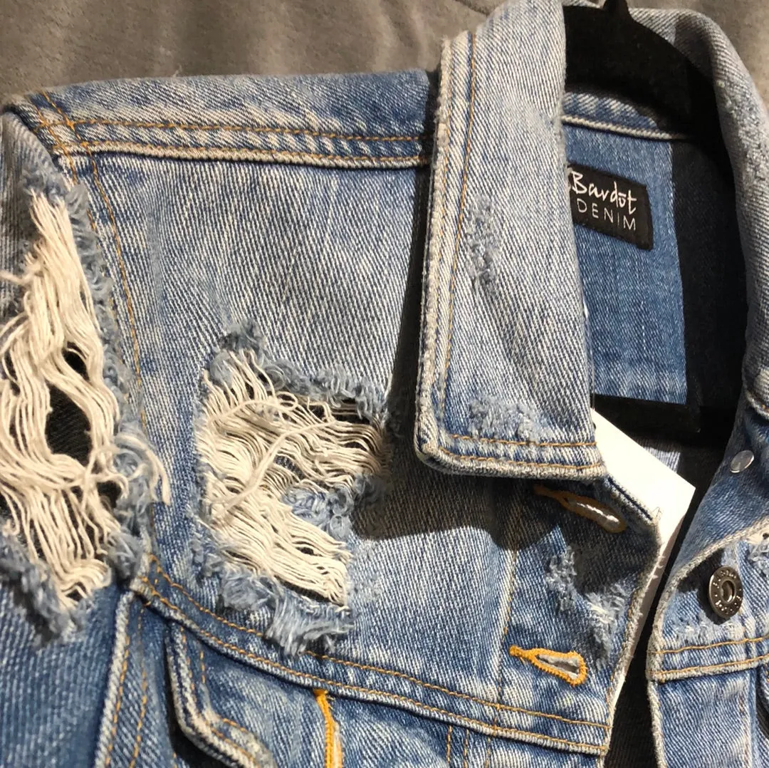 Bardot Denim Lightwash Distressed Jacket