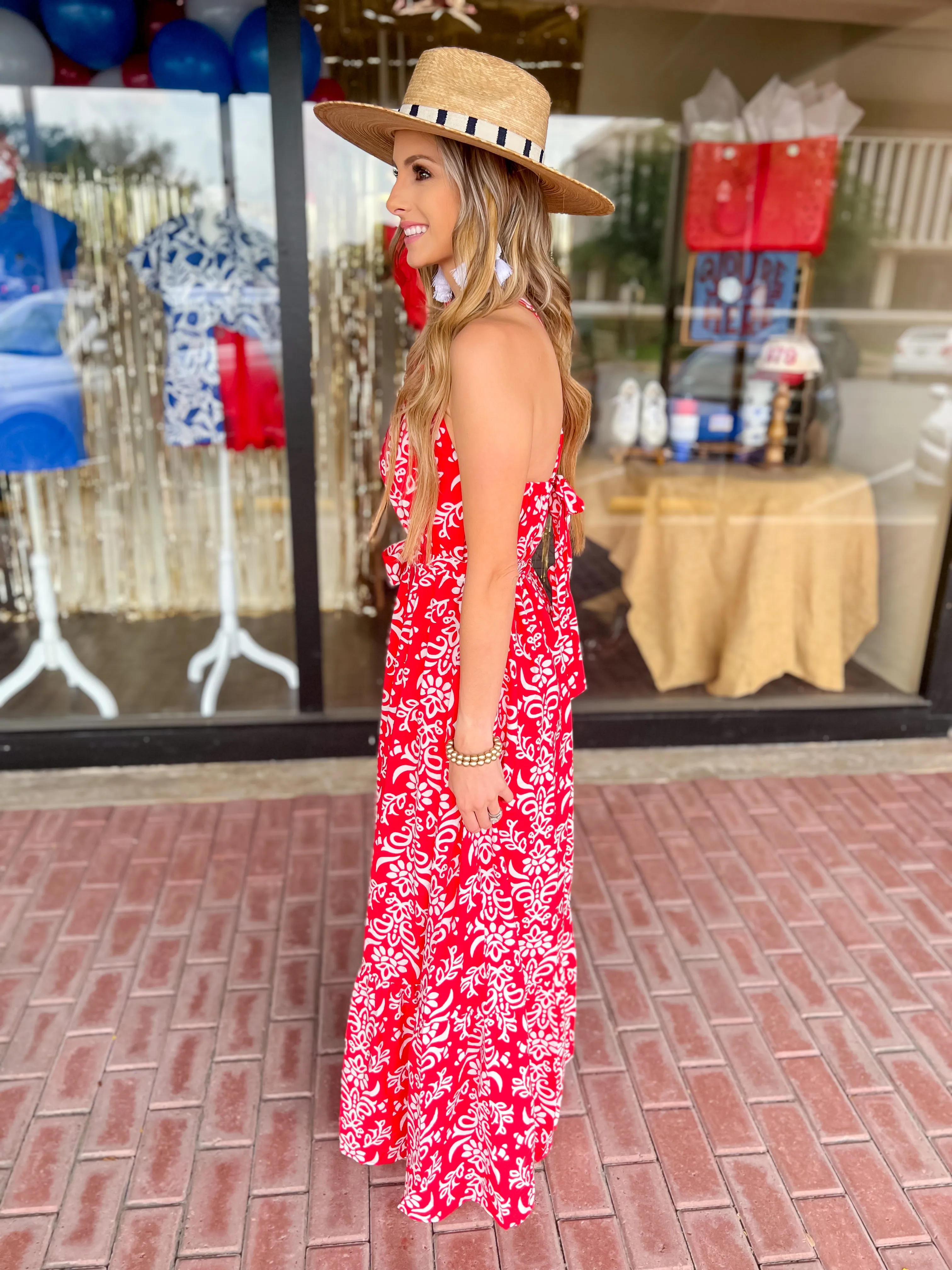 Beachside Bliss Halter Maxi Dress
