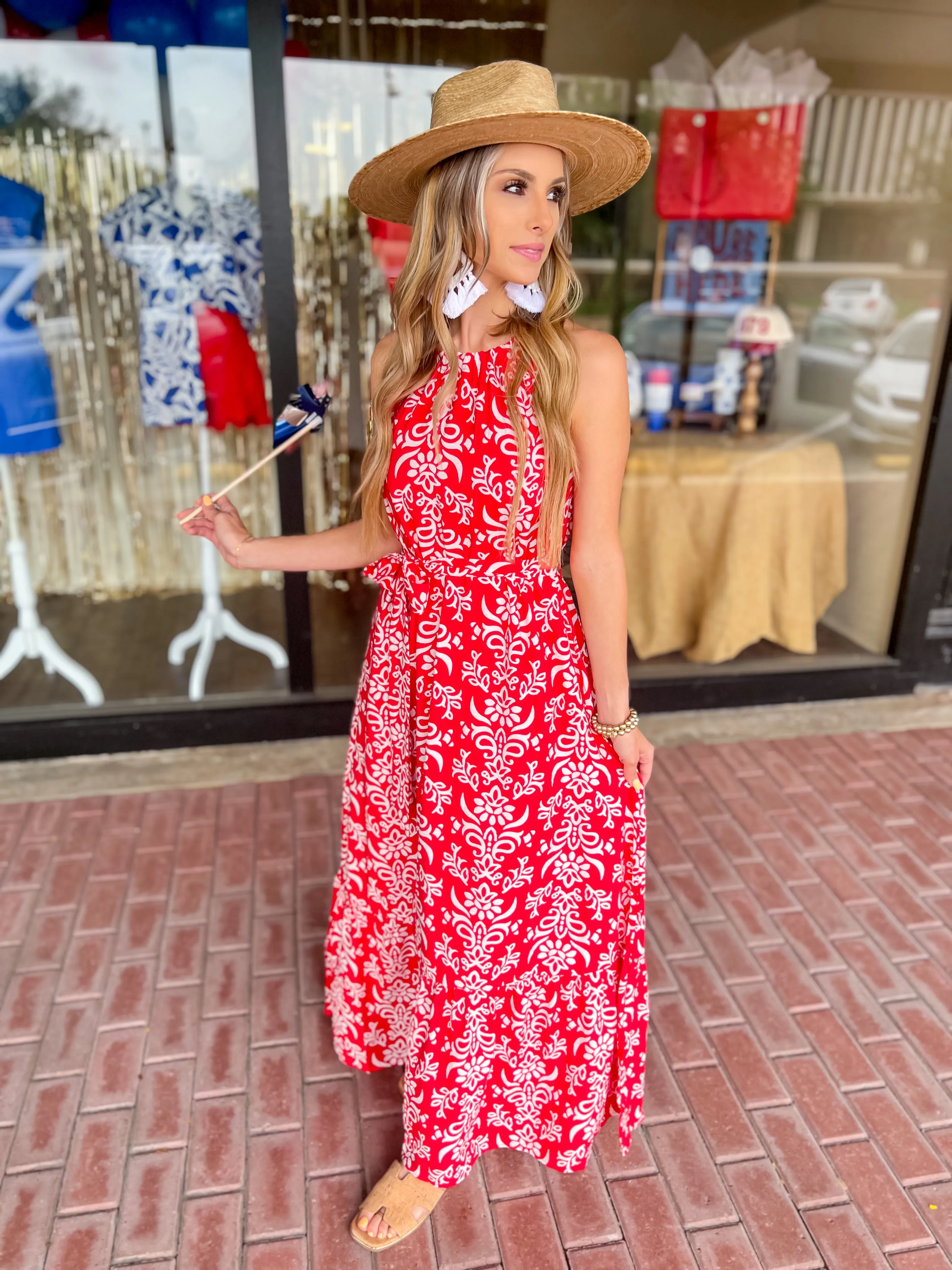 Beachside Bliss Halter Maxi Dress
