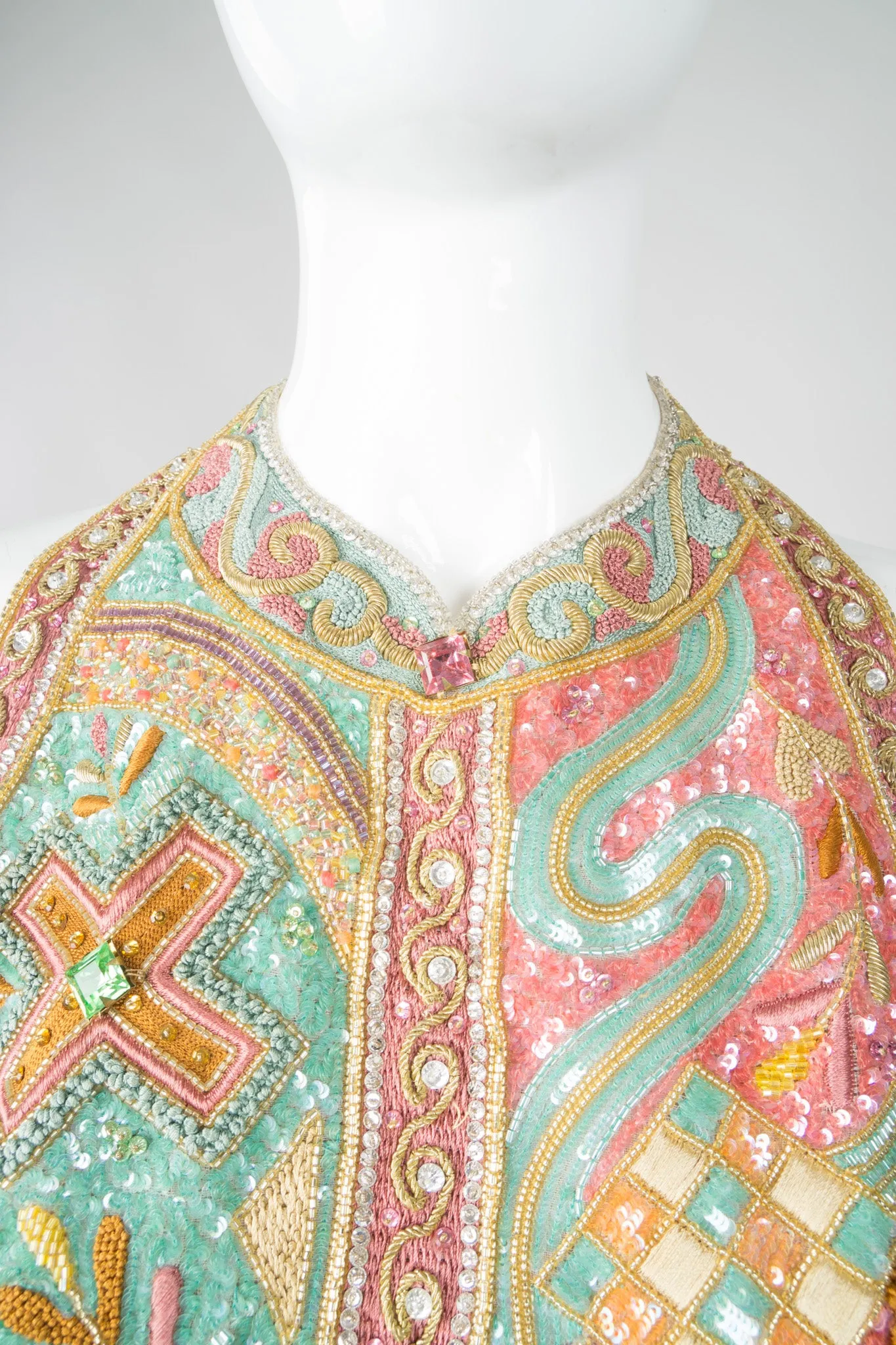 Beaded Column Halter Dress
