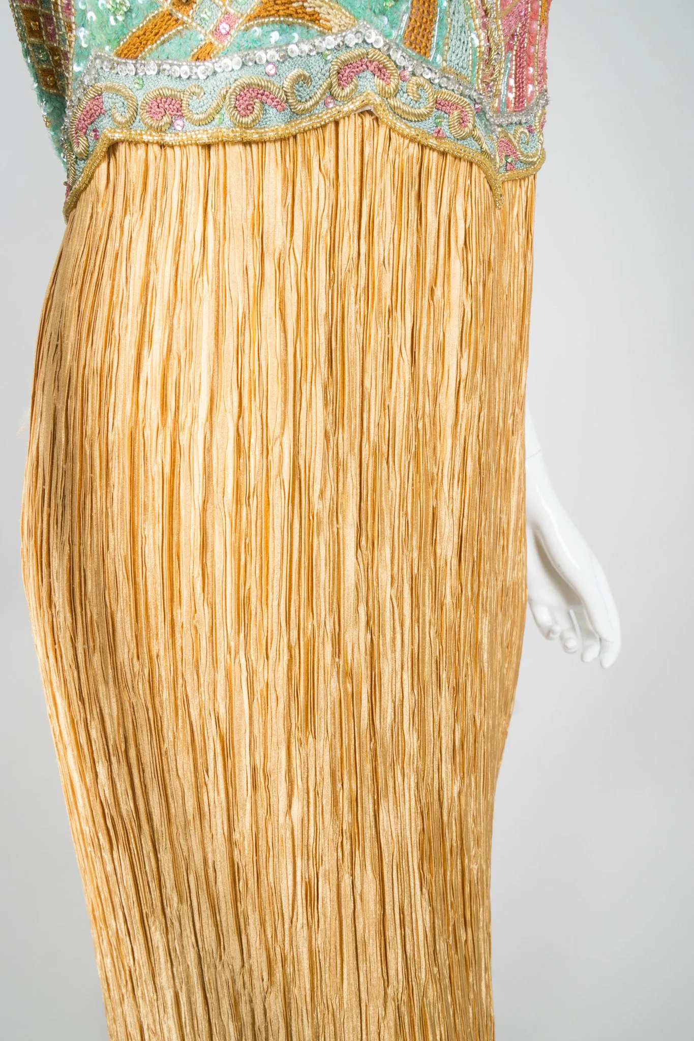 Beaded Column Halter Dress
