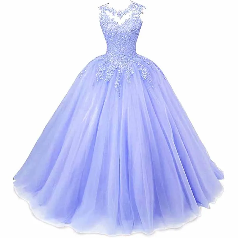 Beaded Quinceanera Dresses Sweet 16 Appliques Prom Ball Lace Gown
