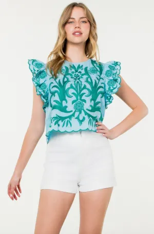 Beatrice Top -- Light Blue