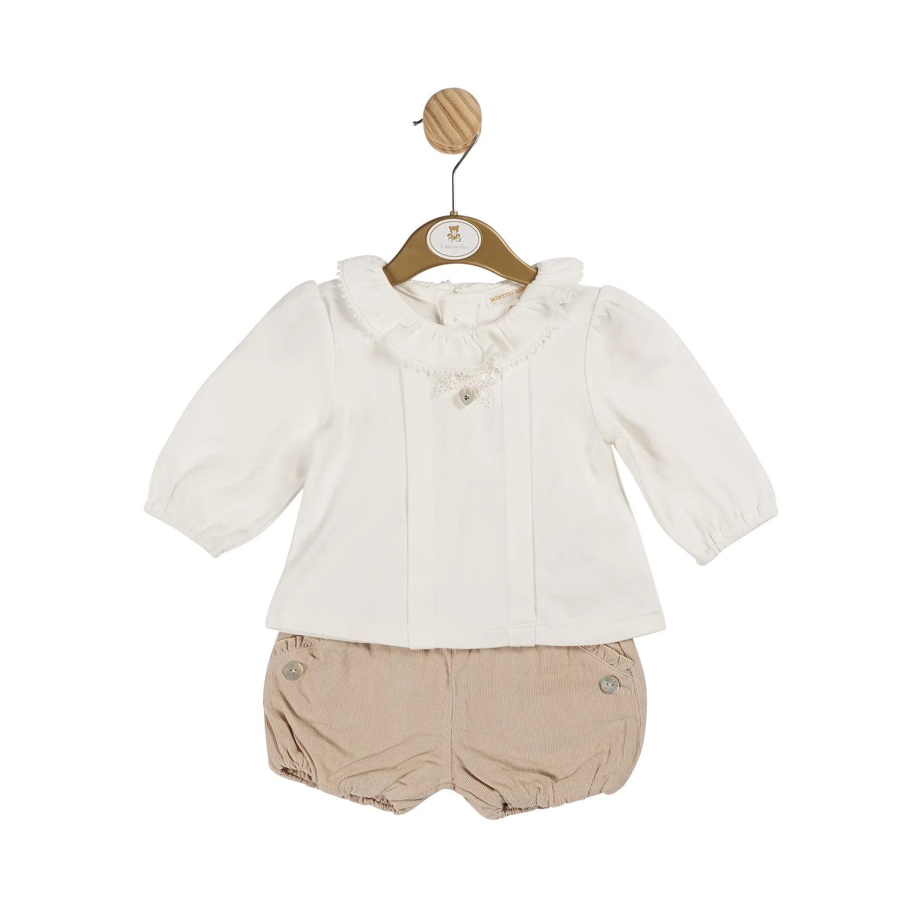 Beige Corduroy Pant Set