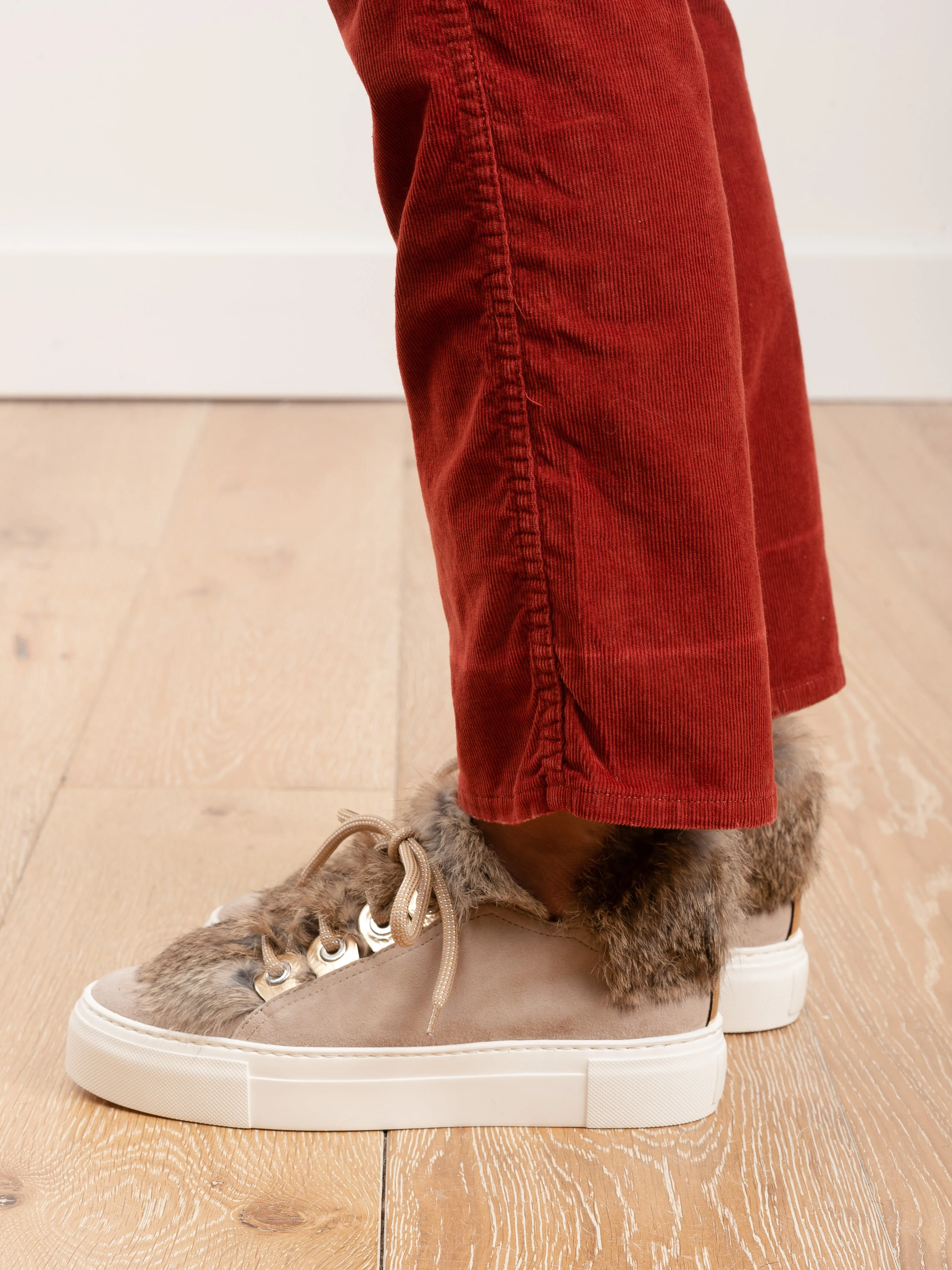 bella corduroy high rise slight boot - rust