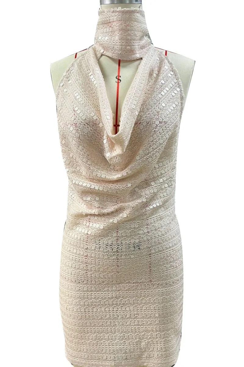BJ0157 Sequins Halter Party Dress