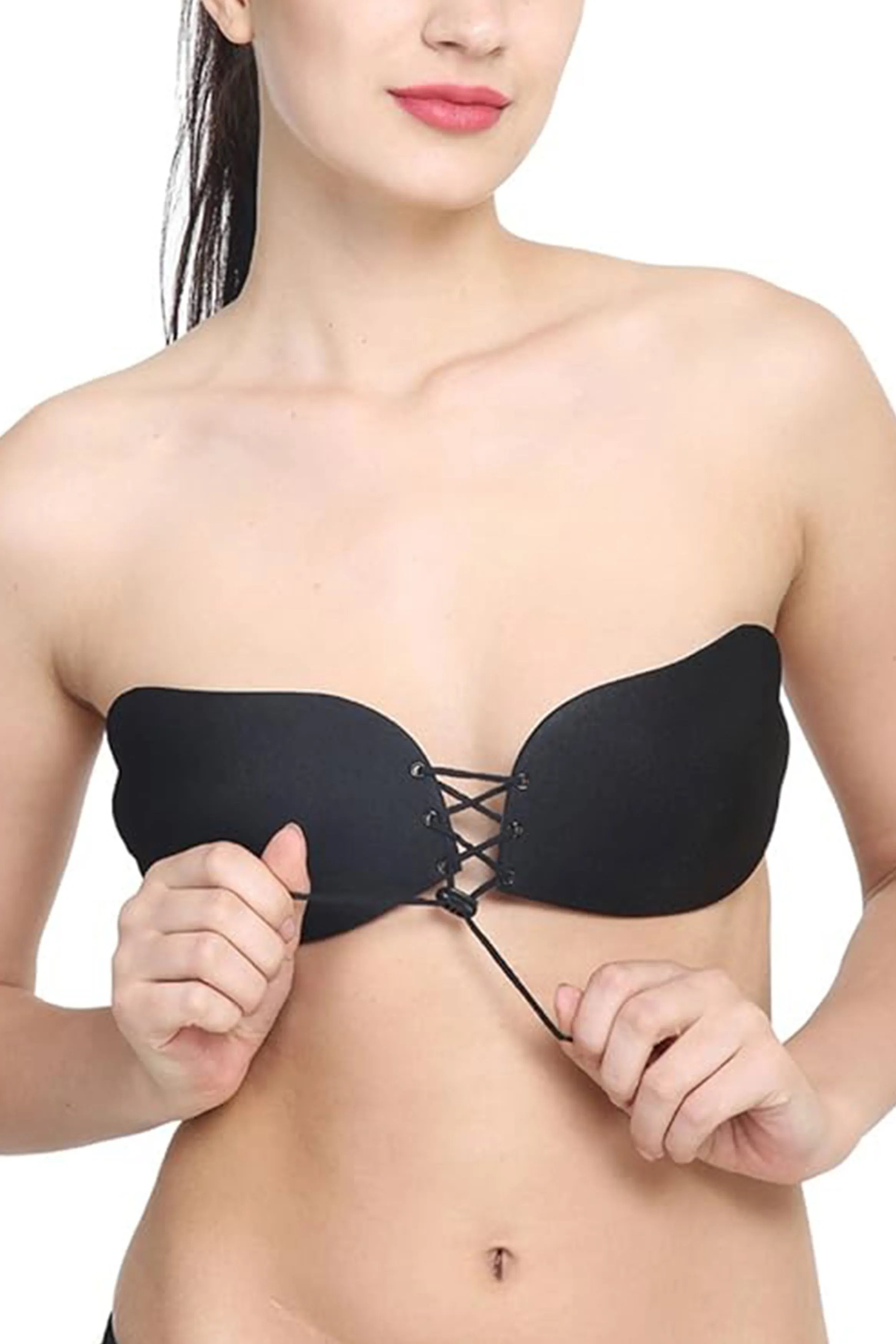 Black Adhesive Backless Bra