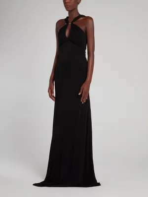 Black Embellished Evening Dress