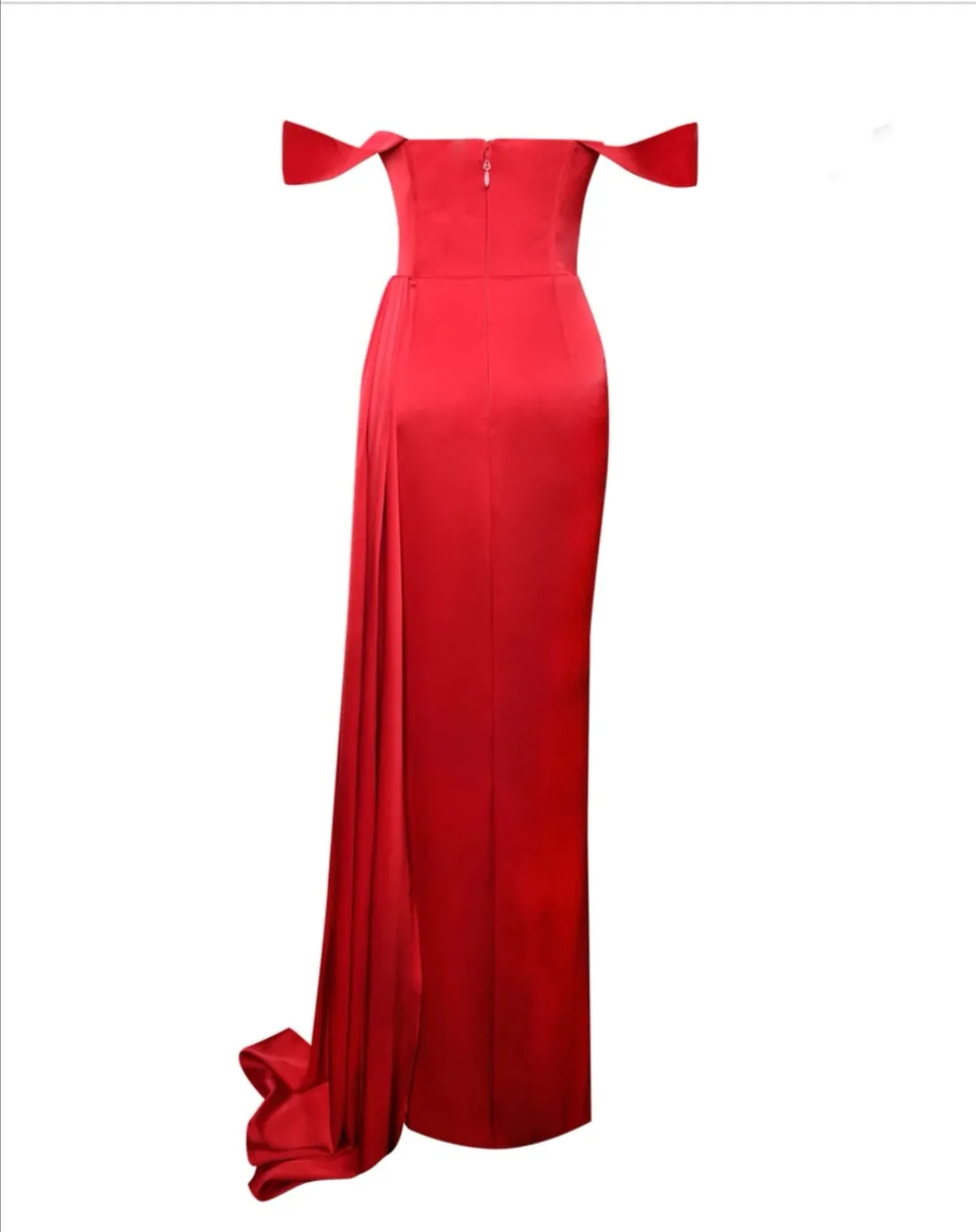Black Girls Red Prom Gown with High Leg Split