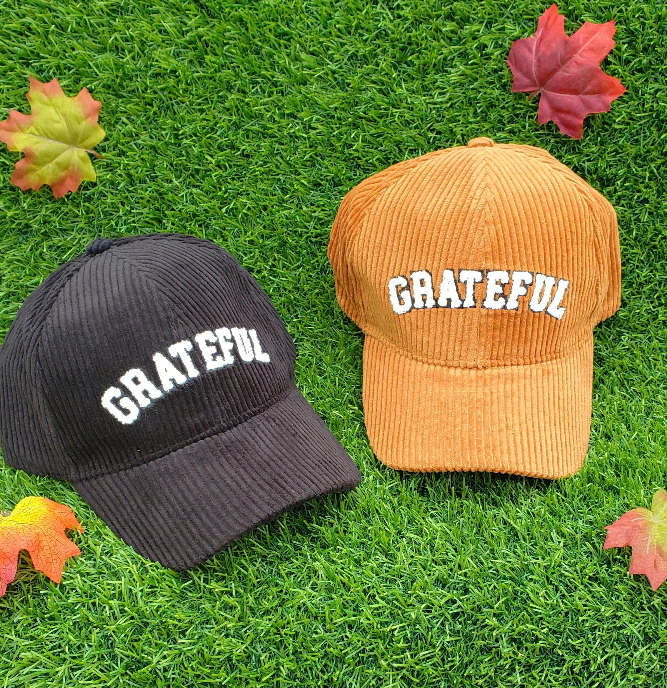 Black Grateful Corduroy Cap