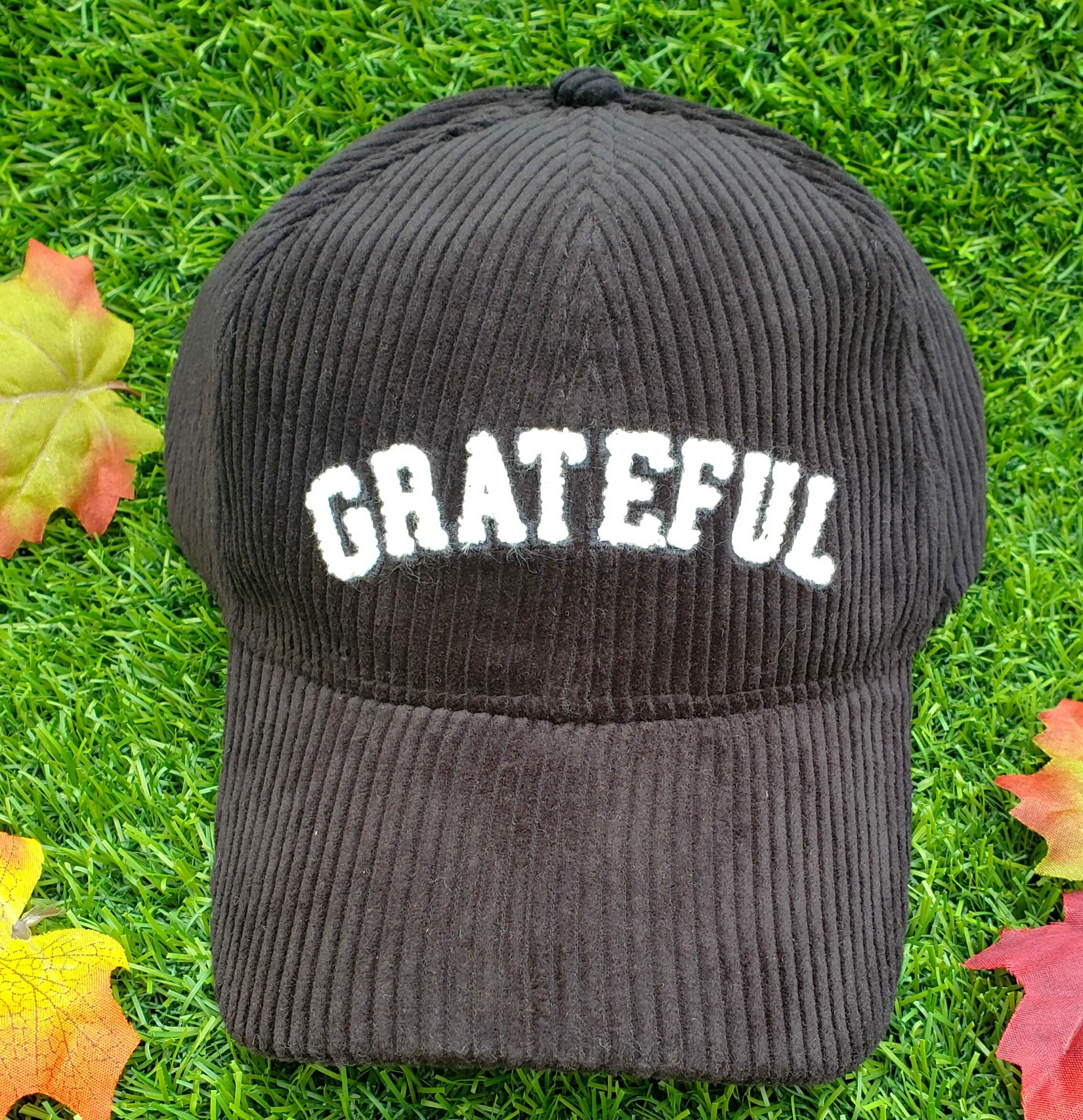 Black Grateful Corduroy Cap