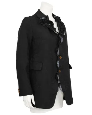 Black Jaquard Blazer with Applique