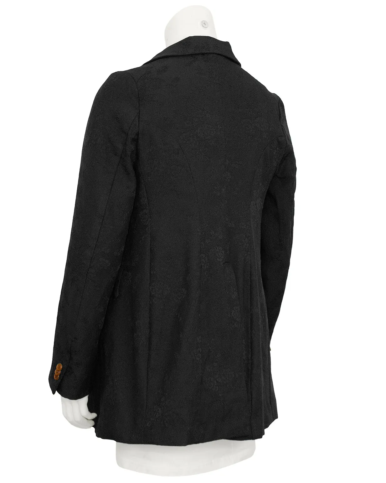 Black Jaquard Blazer with Applique