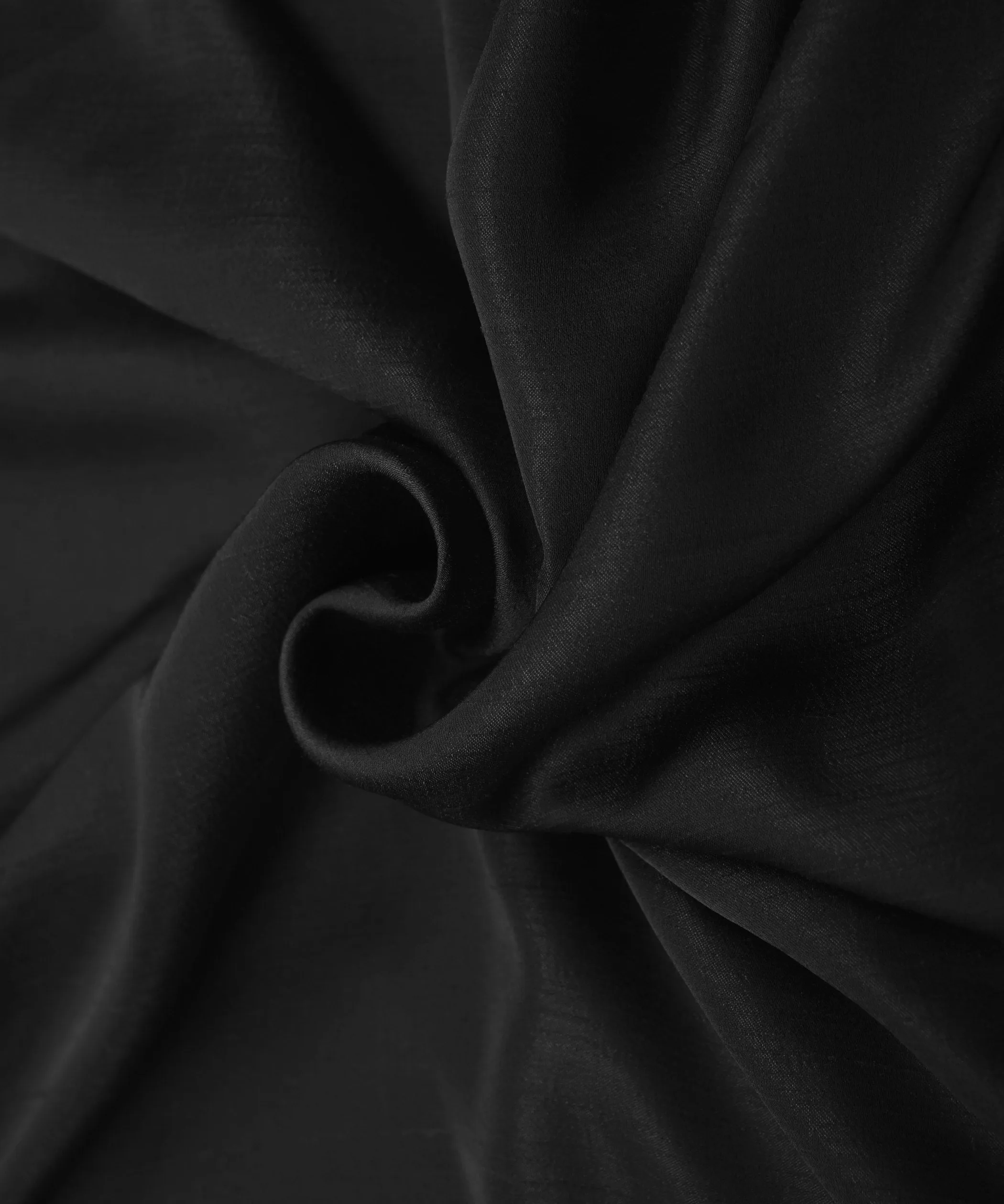 Black Plain Satin Georgette Slub Fabric