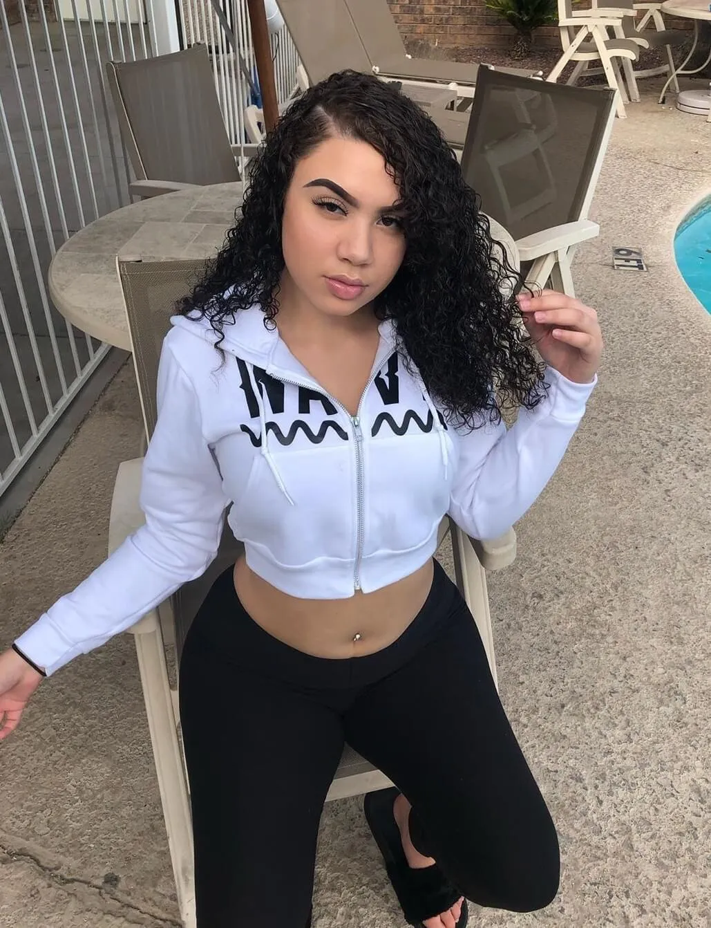 Black Wavy | White Cropped Zip Up Jacket