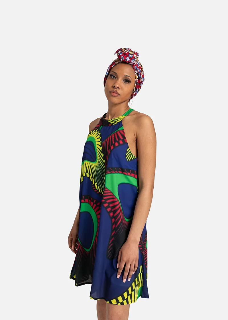 Bloom African Print Halter Dress