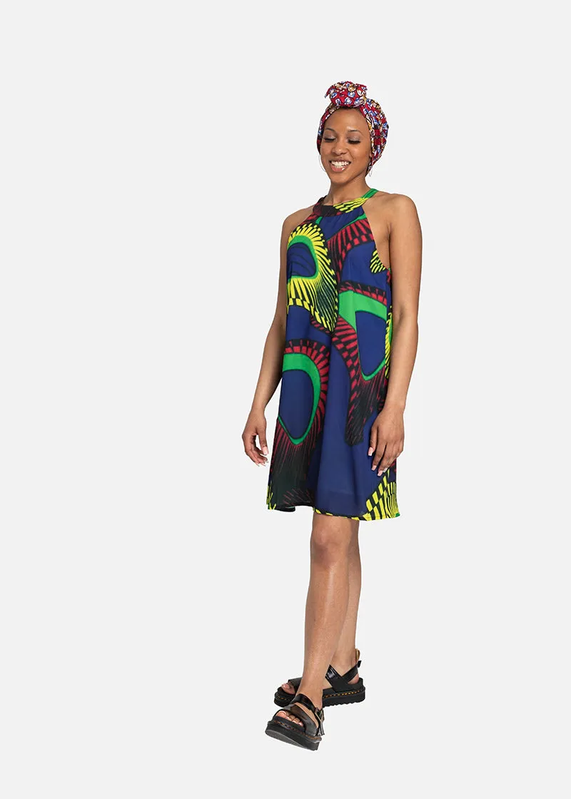 Bloom African Print Halter Dress