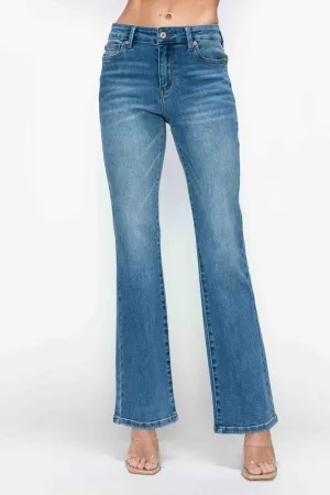 Blue Cat's Whiskers Mid Rise Bootcut Jeans