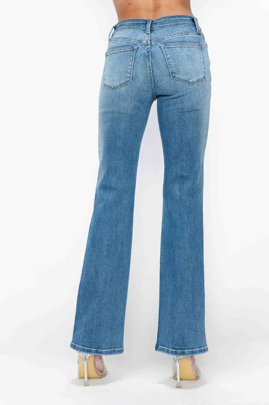 Blue Cat's Whiskers Mid Rise Bootcut Jeans