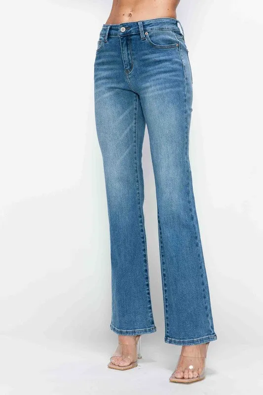 Blue Cat's Whiskers Mid Rise Bootcut Jeans