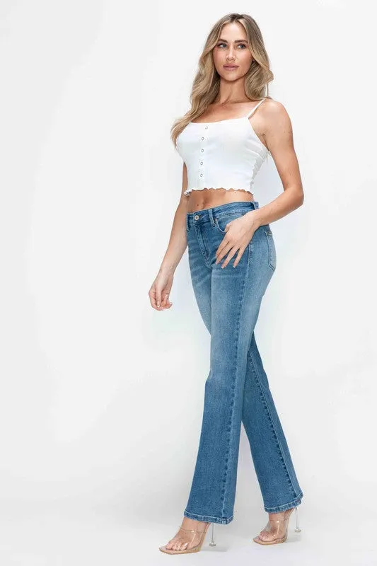 Blue Cat's Whiskers Mid Rise Bootcut Jeans