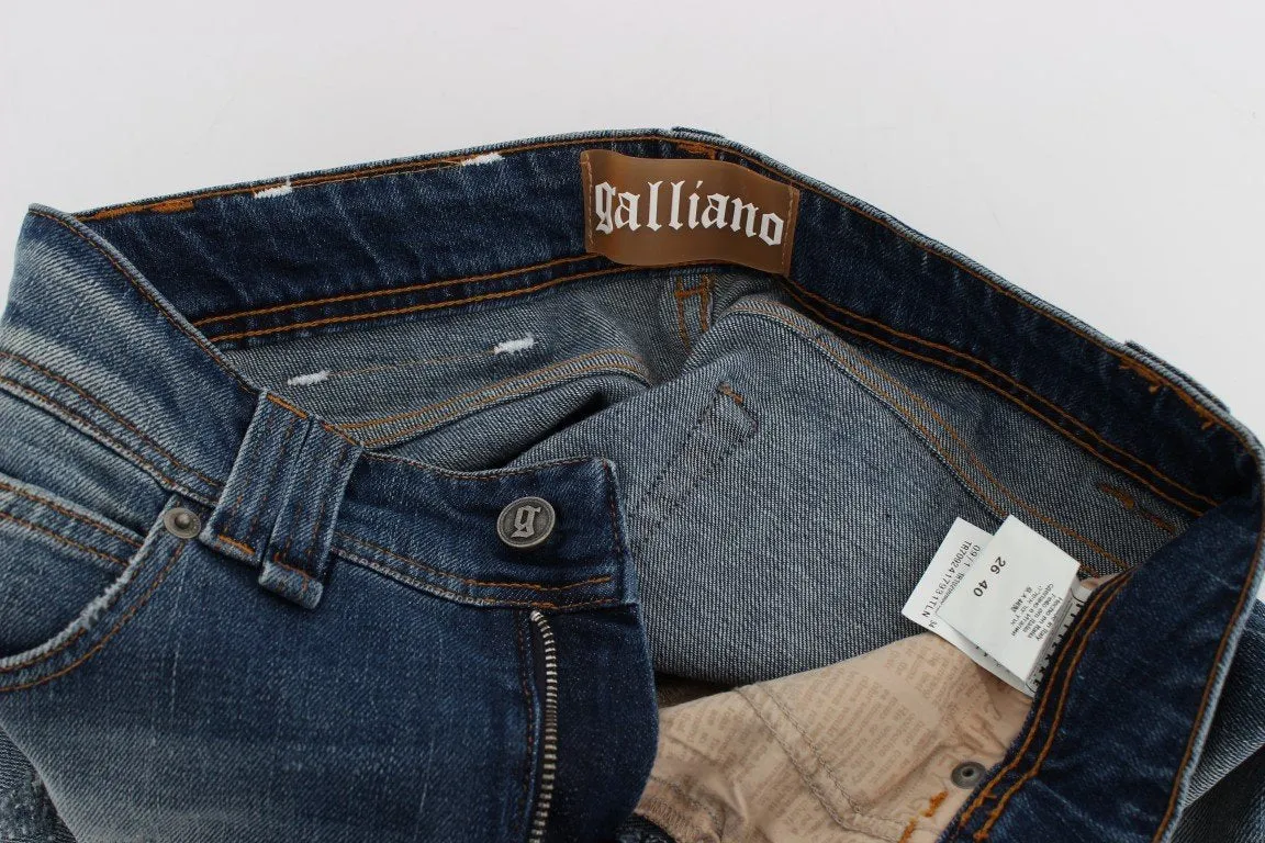 Blue Wash Cotton Stretch Flare Bootcut Jeans