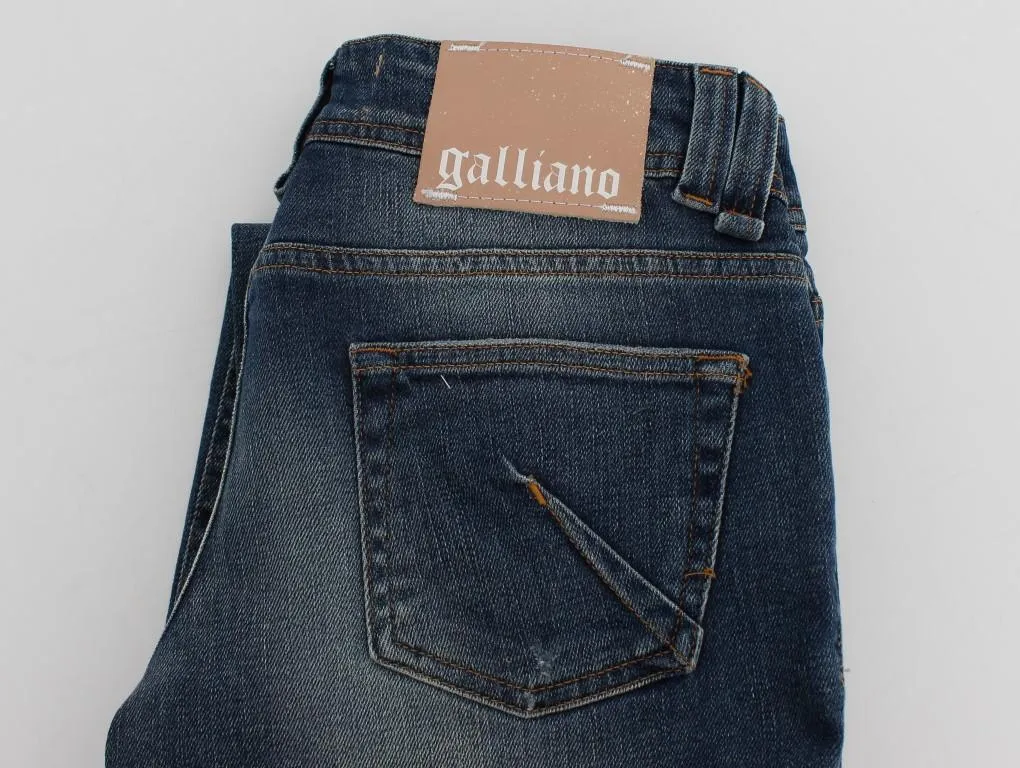 Blue Wash Cotton Stretch Flare Bootcut Jeans