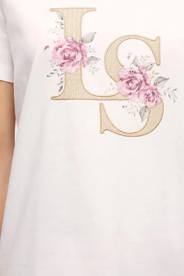 BONOMIA LS EMBROIDERED T-SHIRT