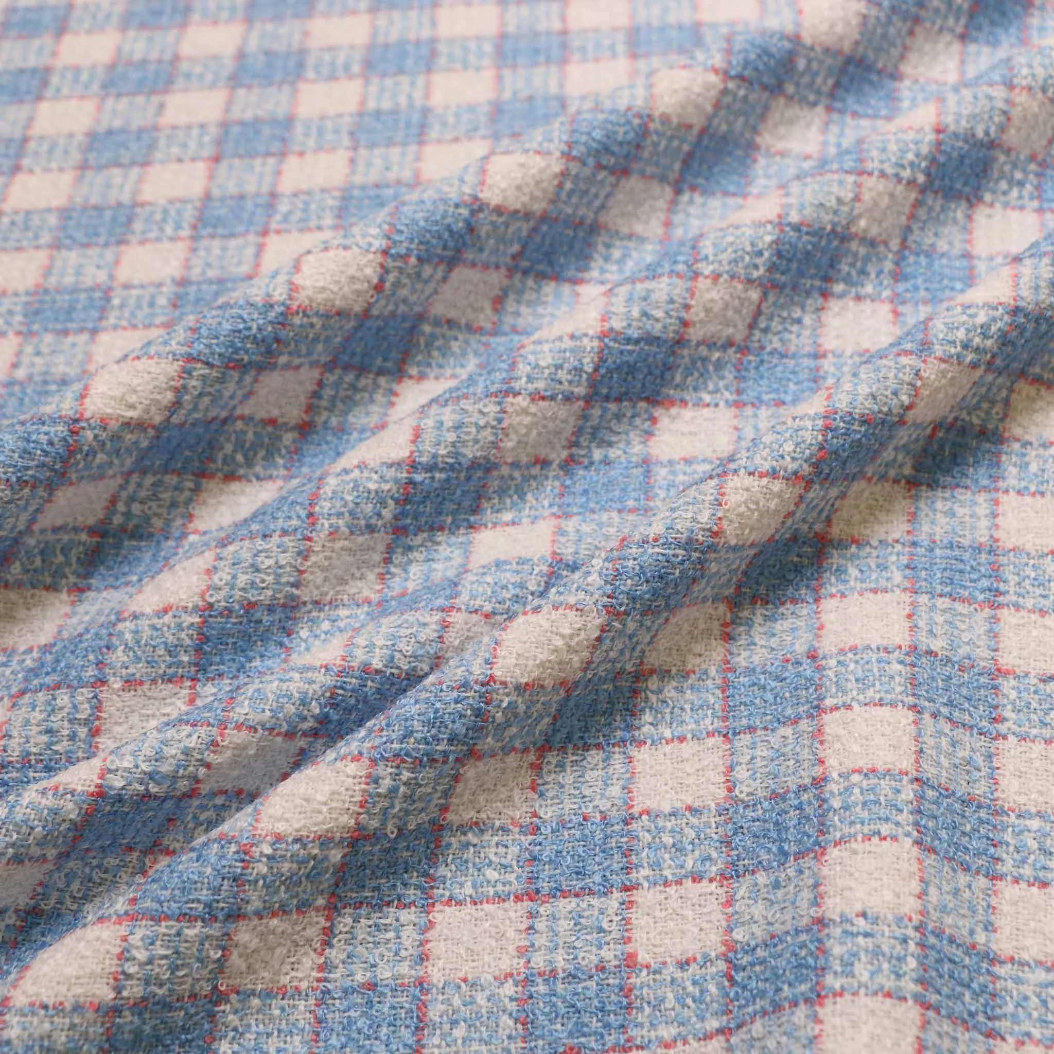 Boucle fabric - Pink, blue, beige, green