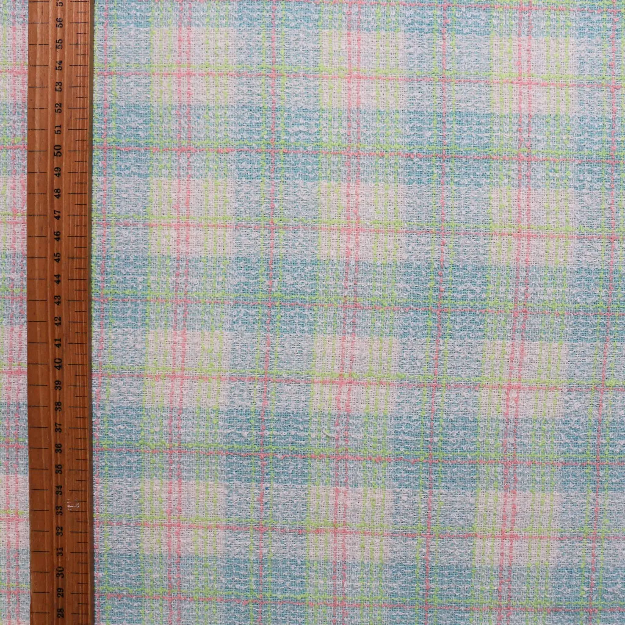 Boucle fabric - Pink, blue, beige, green