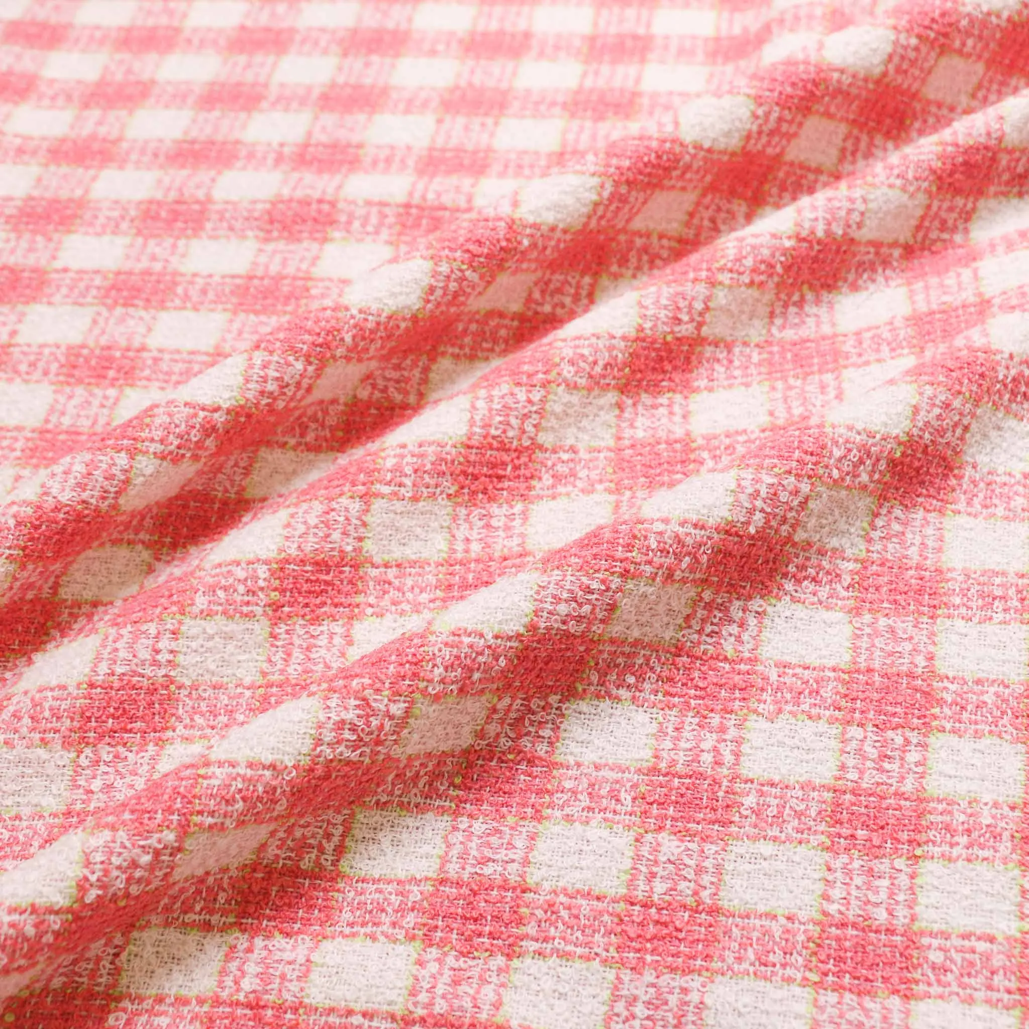 Boucle fabric - Pink, blue, beige, green