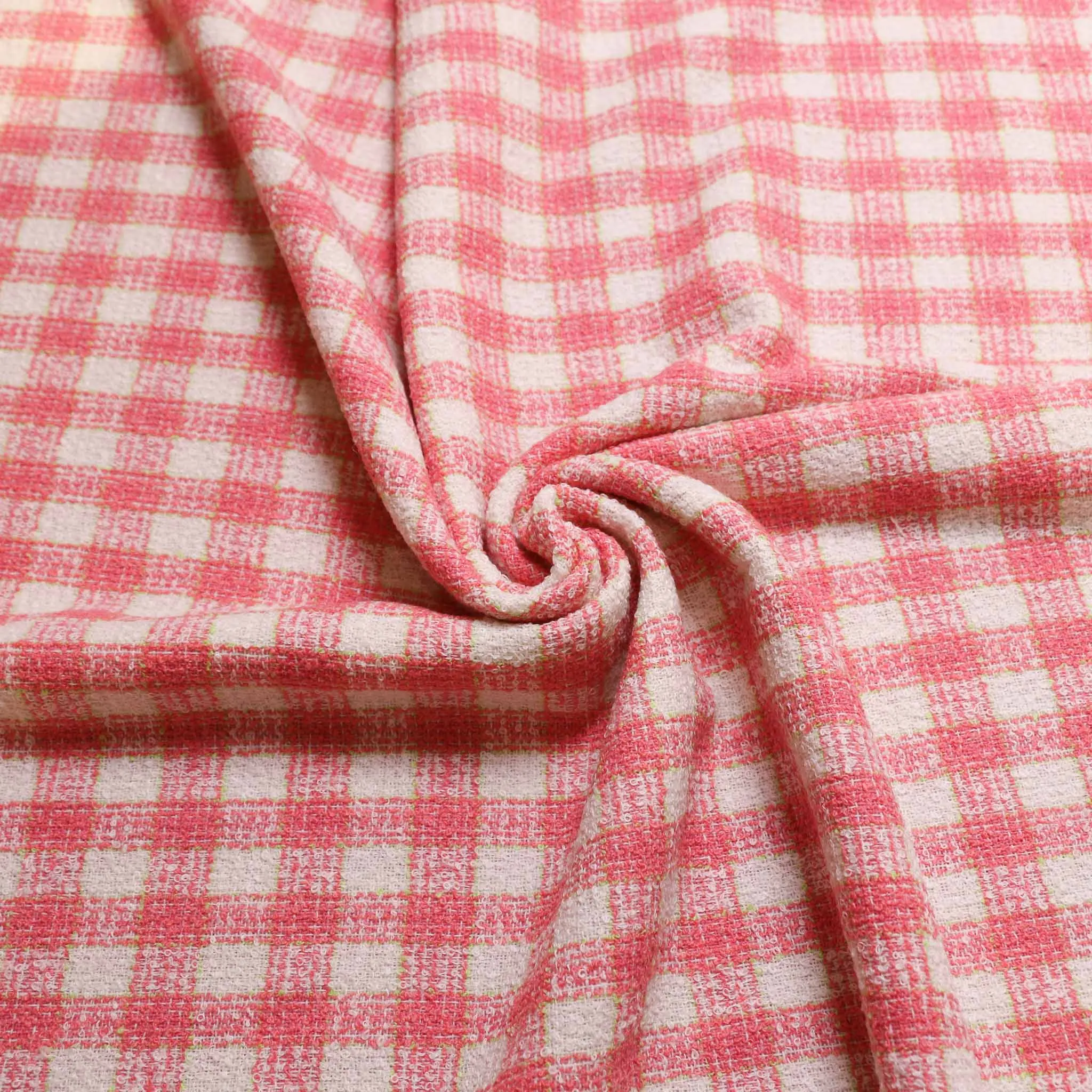 Boucle fabric - Pink, blue, beige, green