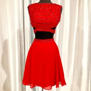 BOUTIQUE Short Red Cap Sleeve Two Piece Size 2/4