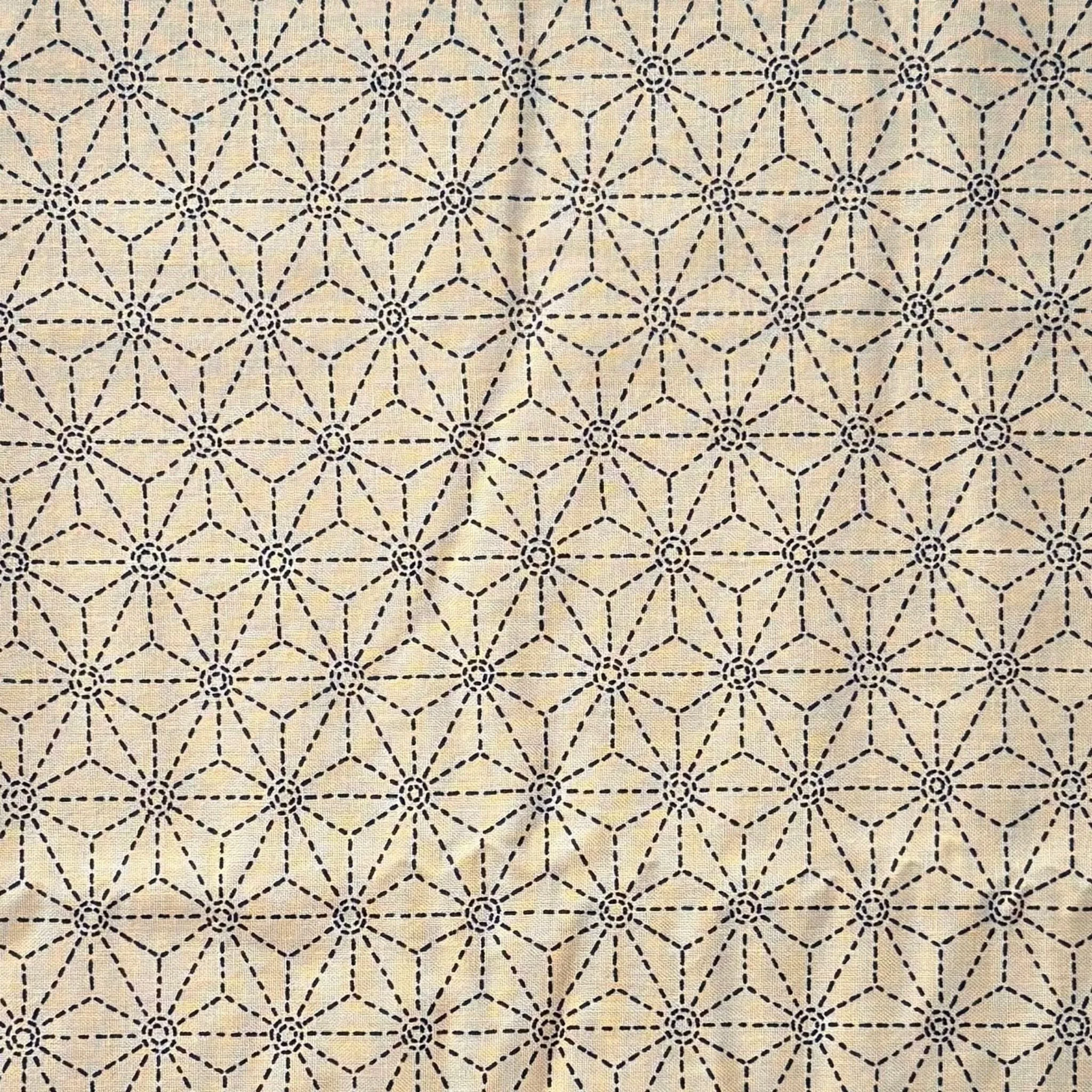 Broken Asanoha Cream - Cotton Print Fabric - $30 Per Metre