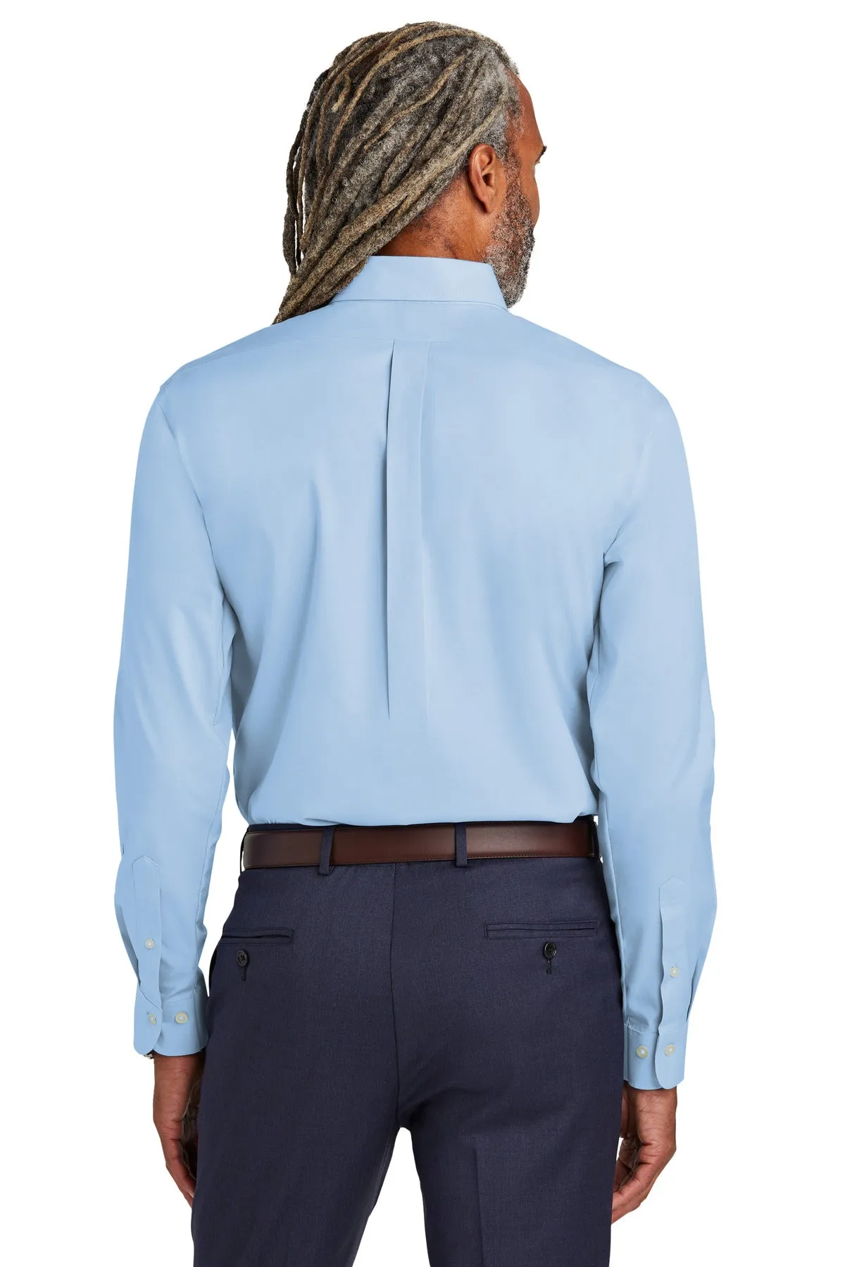 Brooks Brothers Tall Wrinkle-Free Stretch Pinpoint Shirt TBB18000 Newport Blue Tall