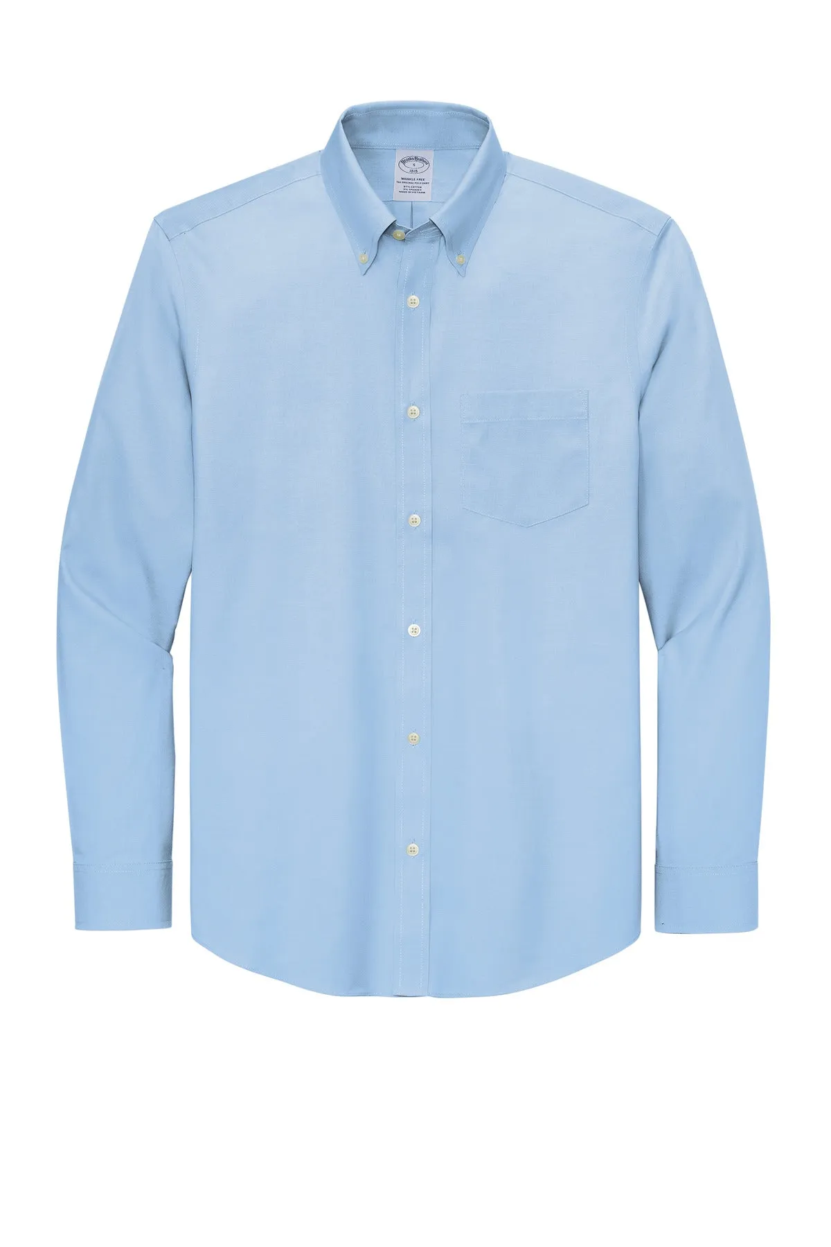 Brooks Brothers Tall Wrinkle-Free Stretch Pinpoint Shirt TBB18000 Newport Blue Tall