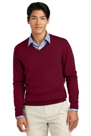 Brooks Brothers Washable Merino V-Neck Sweater BB18410 Vintage Port