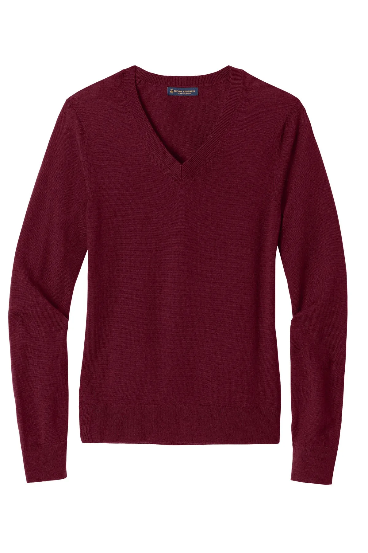 Brooks Brothers Women's Washable Merino V-Neck Sweater BB18411 Vintage Port