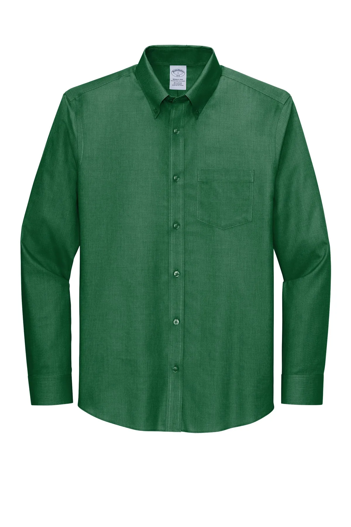 Brooks Brothers Wrinkle-Free Stretch Nailhead Shirt BB18002 Club Green