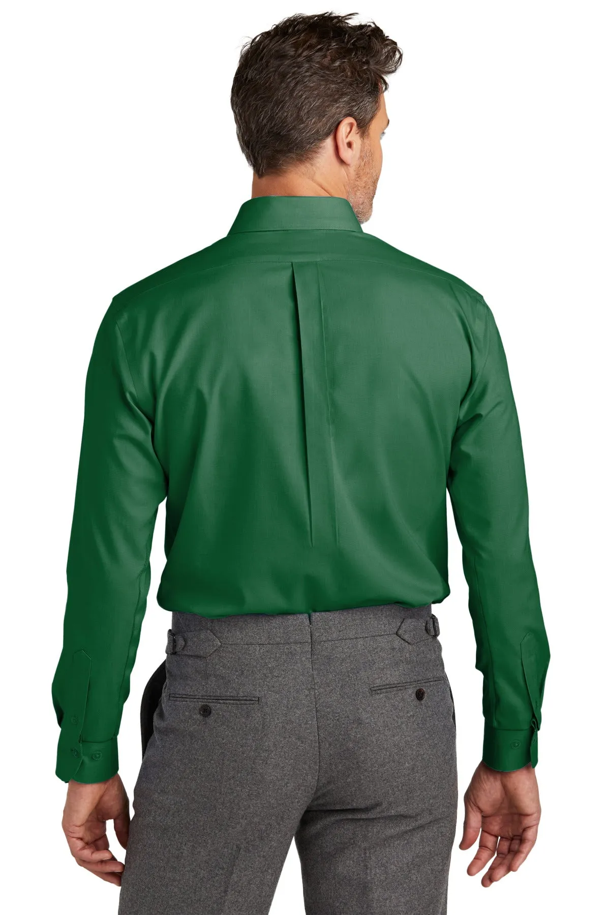 Brooks Brothers Wrinkle-Free Stretch Nailhead Shirt BB18002 Club Green