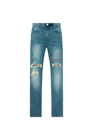 Bryant - Blue Distressed Snake