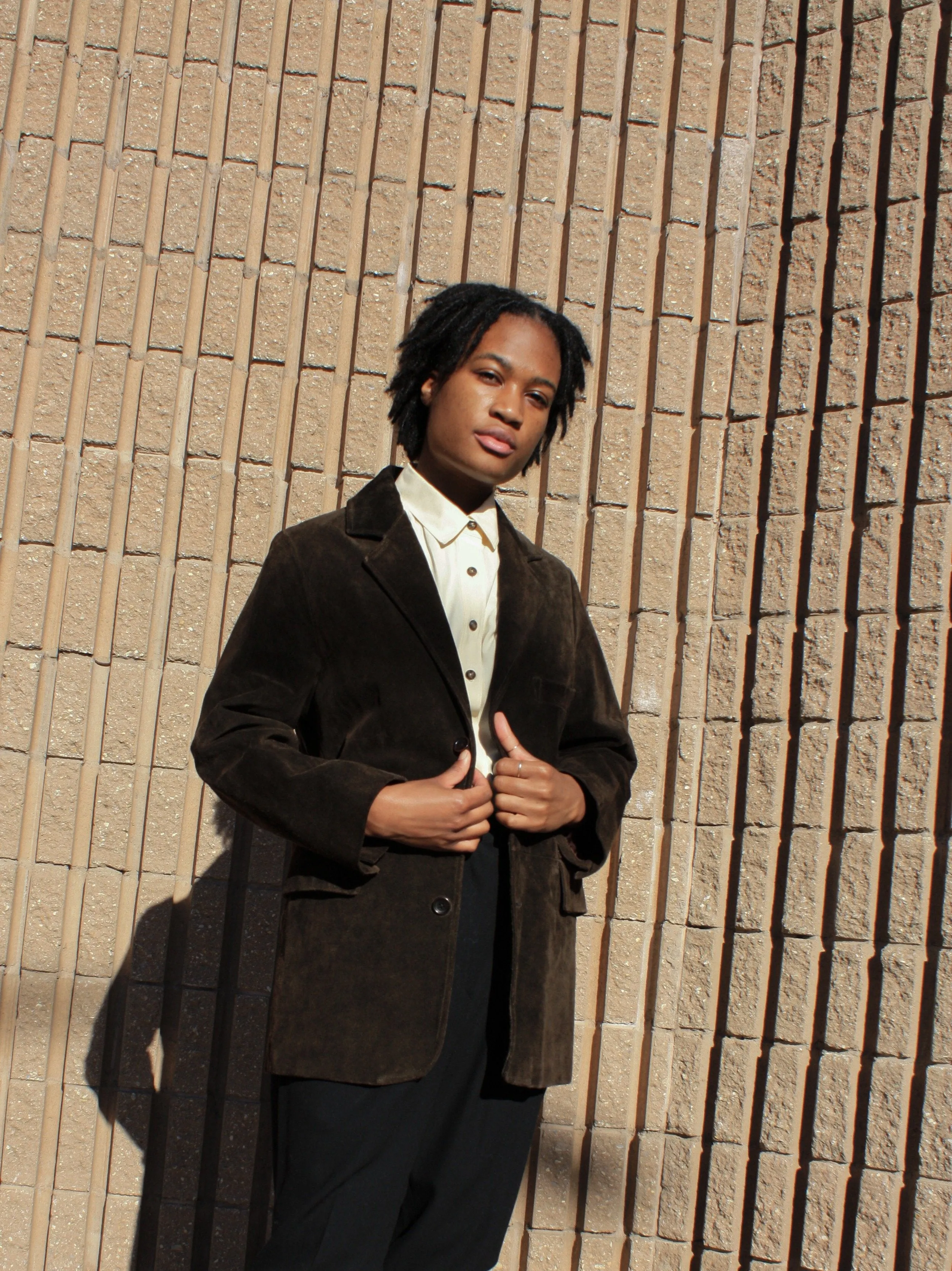 Buttoned Suede Blazer