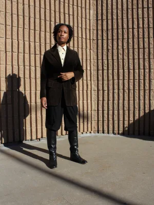 Buttoned Suede Blazer